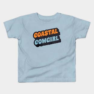 Coastal Cowgirl Vintage Retro Text Tee Design Kids T-Shirt